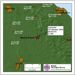 Previous earthquakes near Market Rasen